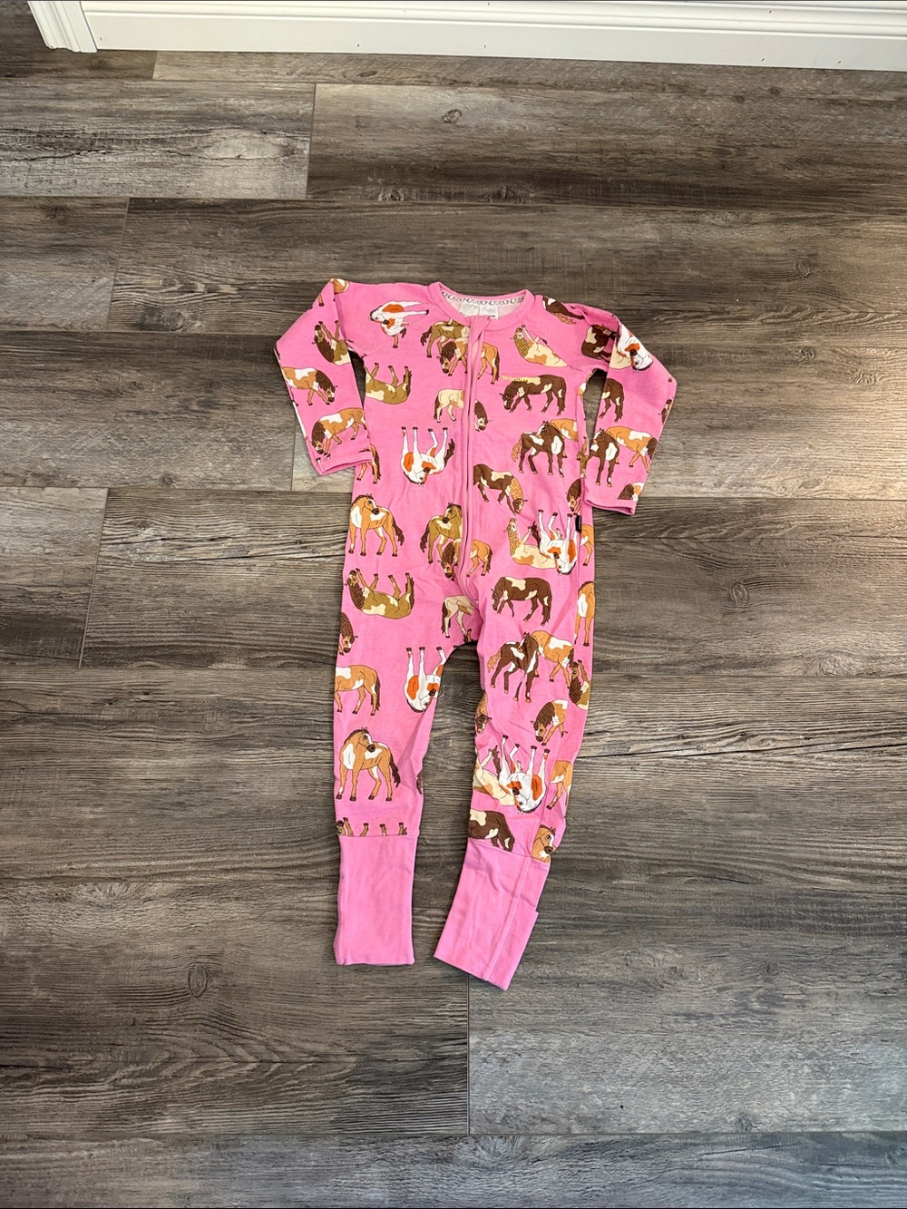 Bonds Pink Horse Print Kids One-Piece Pajamas